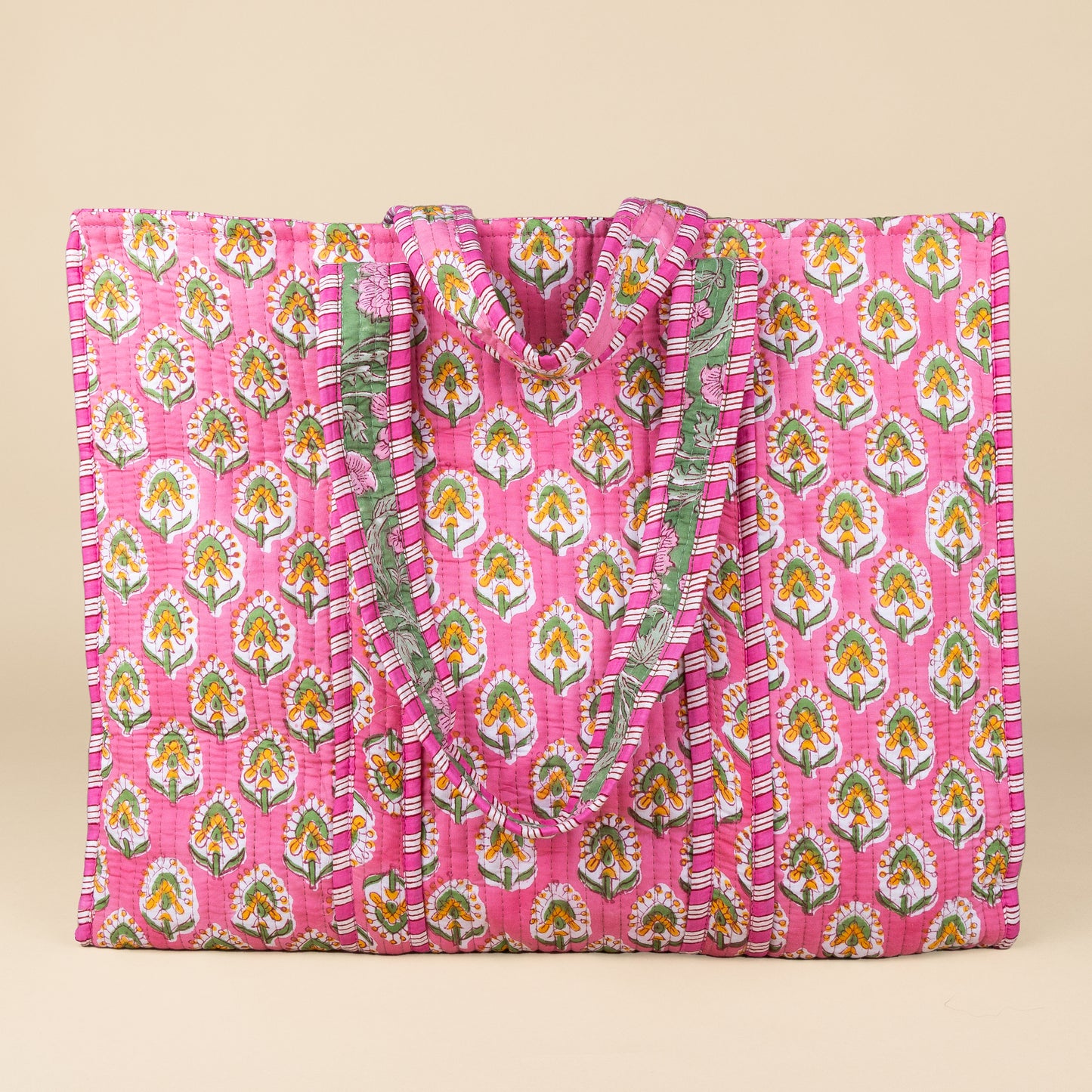 Tote Bag - Pink - Green - No.17