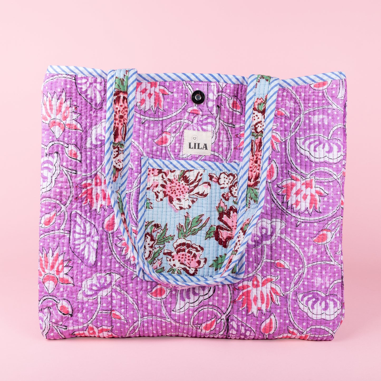 Tote Bag - Licht blauw - Lila - No.12