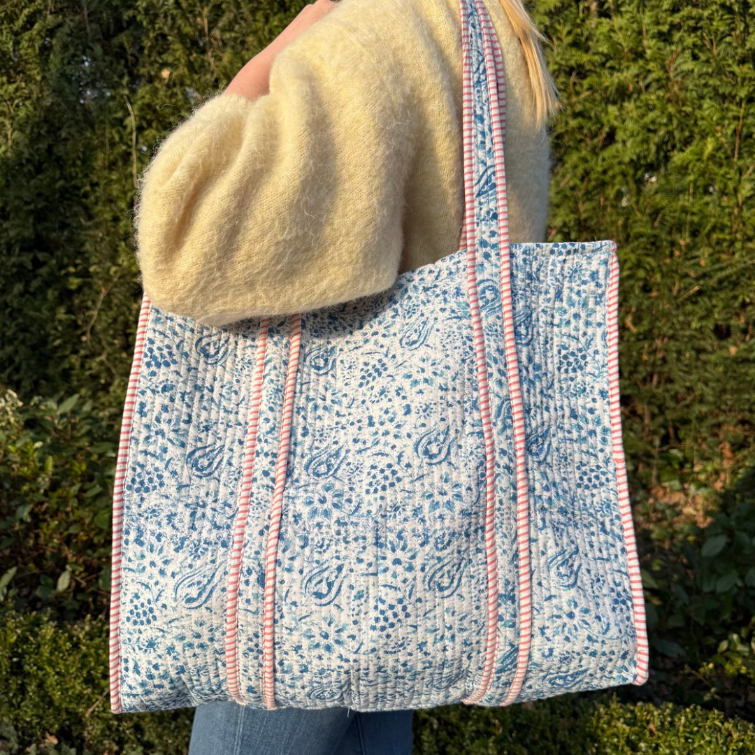 Sac fourre-tout - bleu - rose - n ° 4