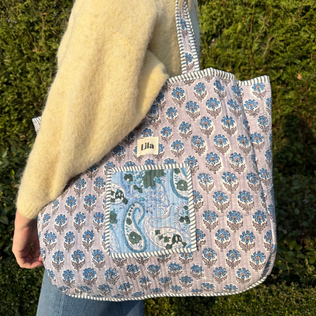 Tote Bag - Licht blauw - Grijs - No.19