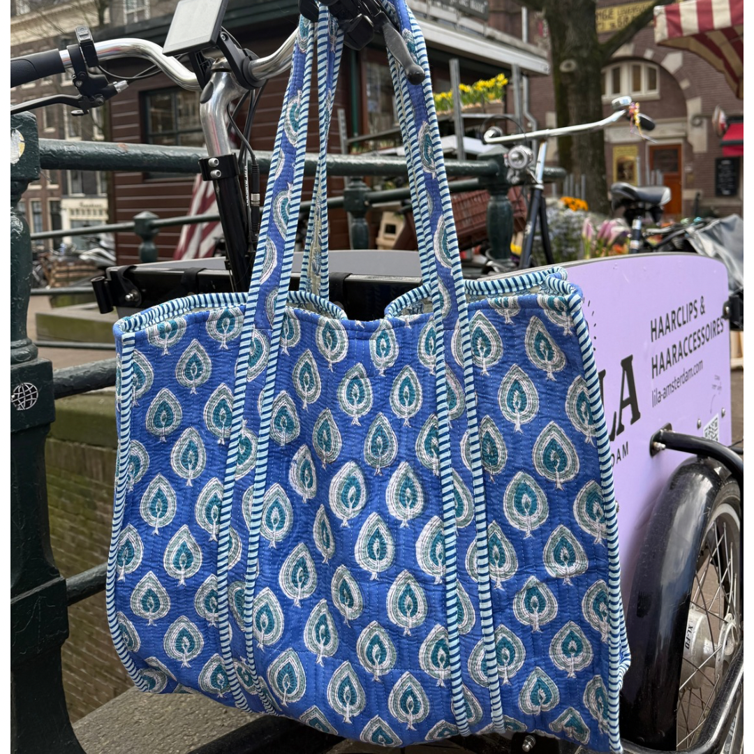 Cabas - Bleu cobalt - Vert - N°22