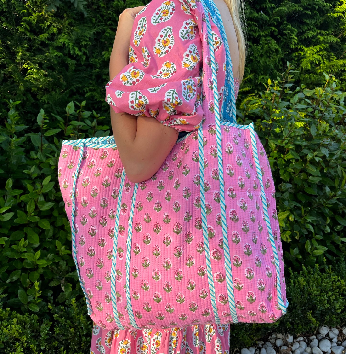 Sac fourre-tout - rose - bleu - n ° 11