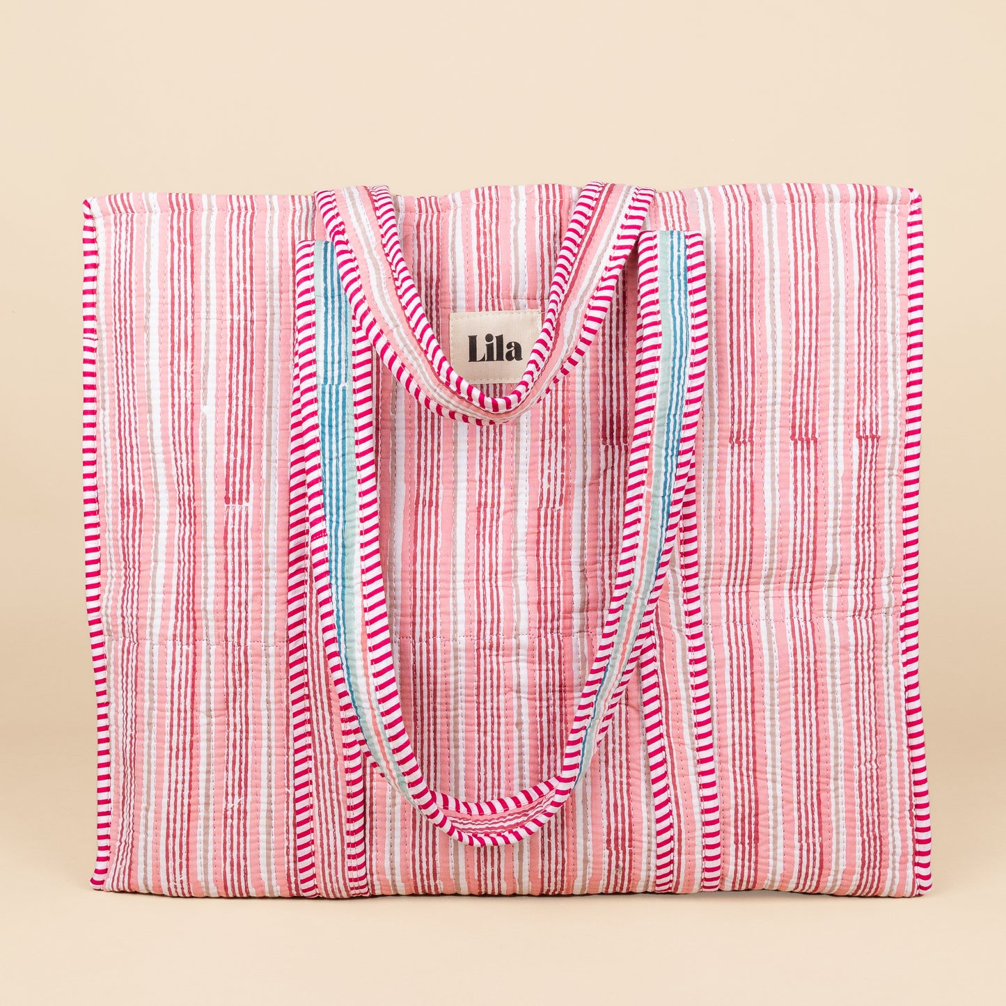 Tote bag - Streep - Roze - Groen - No.3