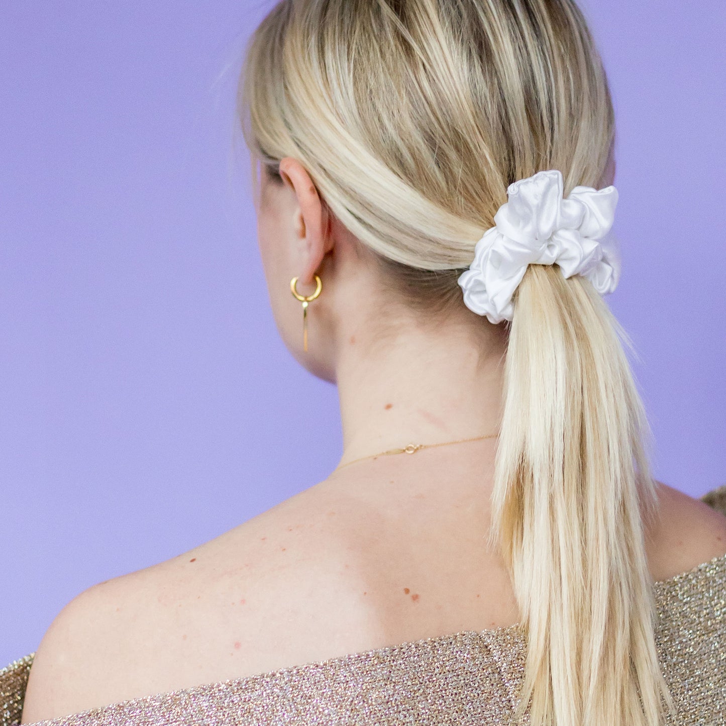 Srunchie Satin Silver