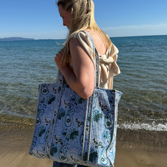 Tote Bag - Licht blauw - Grijs - No.7