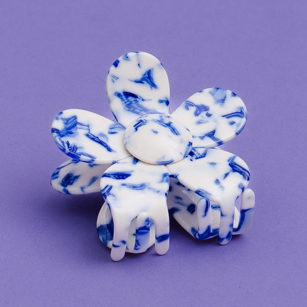 Barrette Fleur - Bleu Delft