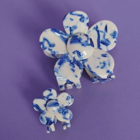 Pinces à cheveux Fleurs Bleu de Delft