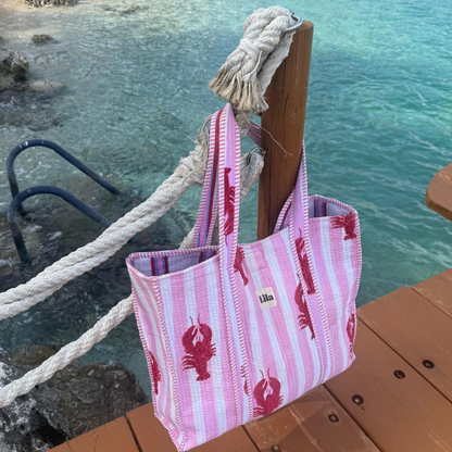 Tote bag - Lobster - including toiletry bag - No.12