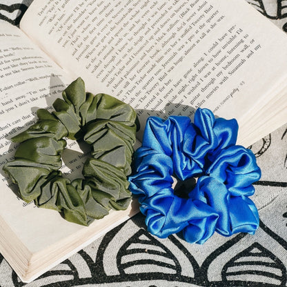 Scrunchie satin-blue