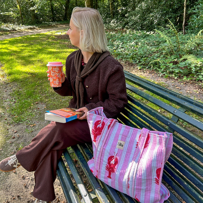 Tote bag - Lobster - inclusief toilettas - No.12