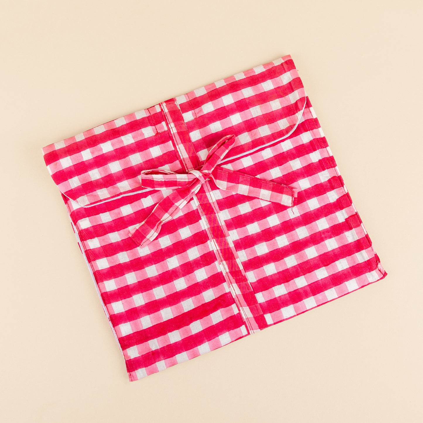 Sac fourre-tout - Vichy - avec trousse de toilette - Rose - Fermeture éclair - No.19