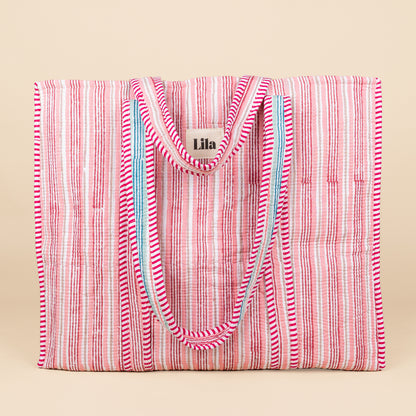 Tote bag - Streep - Roze - Groen - No.3