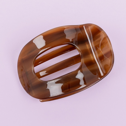 Clip à cheveux plat marron