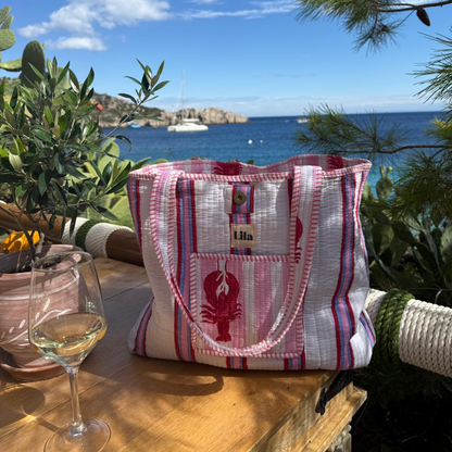 Tote bag - Lobster - including toiletry bag - No.12