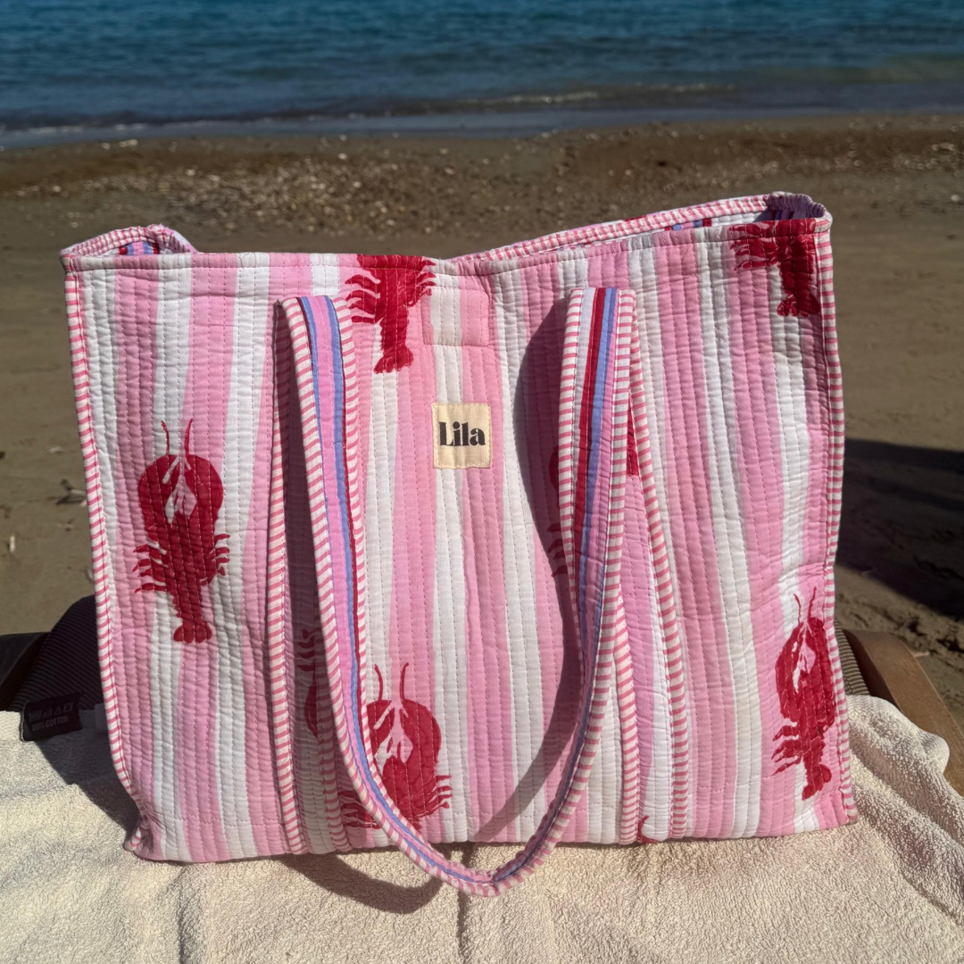 Tote bag - Lobster - including toiletry bag - No.12