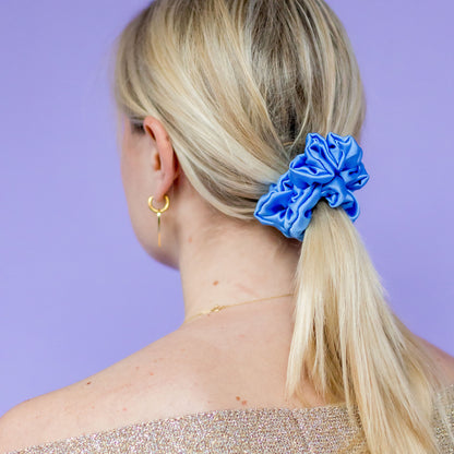 Scrunchie satin-blue