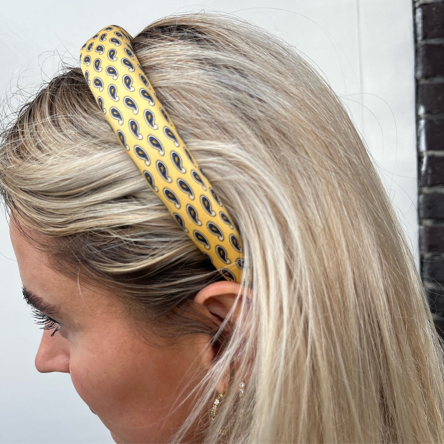 Tie headband - Paisley yellow