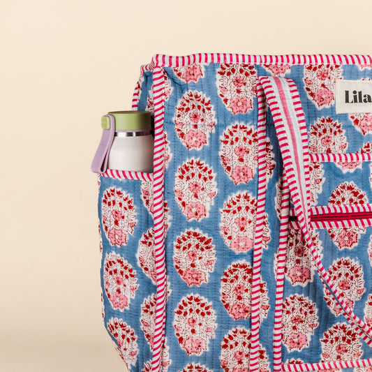 Organized Tote - Blue - Pink - no.3