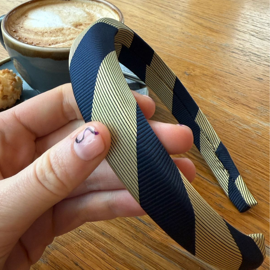 Tie Haarband-Botergeel & Navy