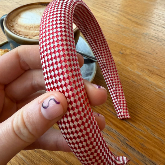 Tie Haarband- Red With White
